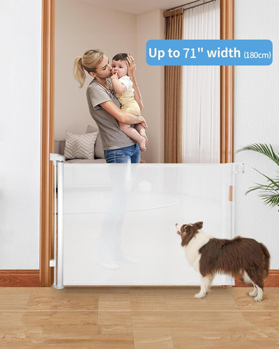 Puerta Retráctil Para Bebés Veraste, Puerta De Malla Para O Blanco.