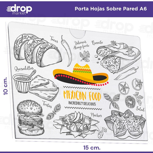 Imagen 3 de 10 de Porta Hojas A6 10x15 Sobre Pared Pet Tipo Acrílico X 1 U.