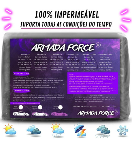 Capa De Cobrir Carro City Hatch Armada Force Sem Forro