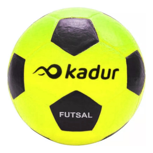 Pelota Futsal N°4 Medio Pique Simil Cuero Futbol Papi Color Amarillo Fluor/negro