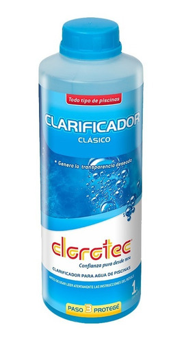 Imagen 3 de 8 de 3 Clarificador Clásico Clorotec X 1 Lt Piscina Combo