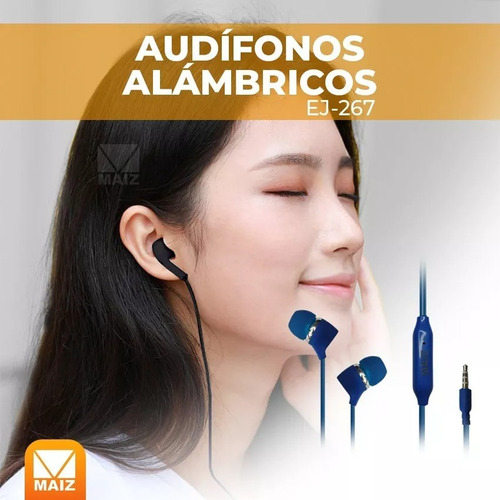 Audífonos Jack 3.5mm In-ear Alámbricos Manos Libres