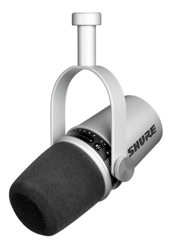 Imagen 3 de 5 de Micrófono Shure MV7 dinámico unidireccional plateado
