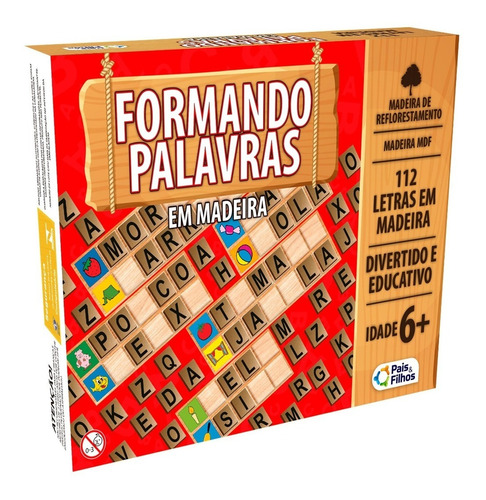 Jogo Pedagogico Madeira Alfabeto Letras Formando Palavras 