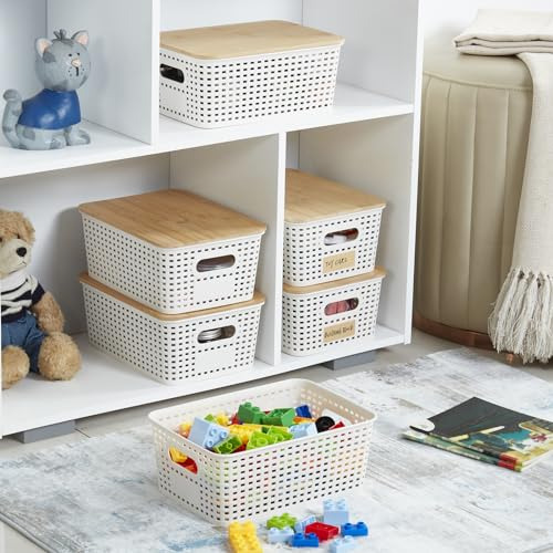 Contenedores De Plástico Pequeños Con Tapas De Bambú