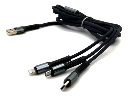 Cable 3 In 1 Micro/tipo C/ios Ldnio Lc93 3.4a De 1.2m 