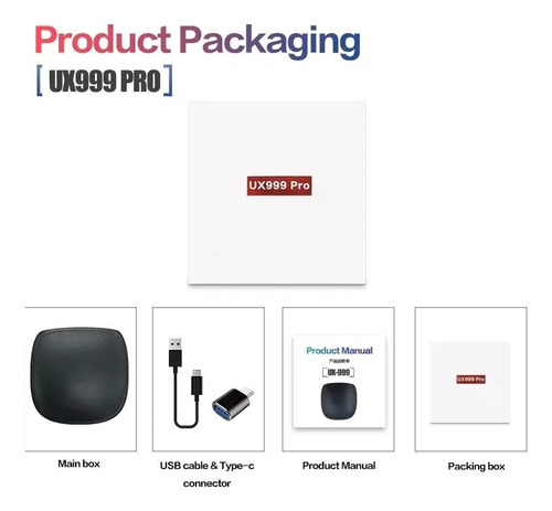 Smart Box 4k Android 12.1 - Ux999 Pro Preto
