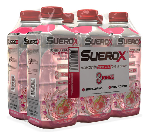 Suerox Bebida Hidratante Fresa Kiwi Por 6 Unidades De 630 Ml