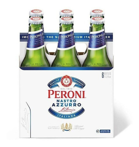 Pack 6x5 Cerveza Peroni Italiana Nastro Azzurro X330ml