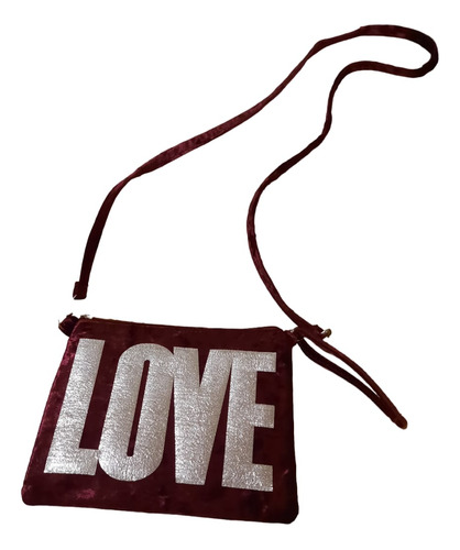 Cartera Sobre Bandolera Chifon Terciopelo Love