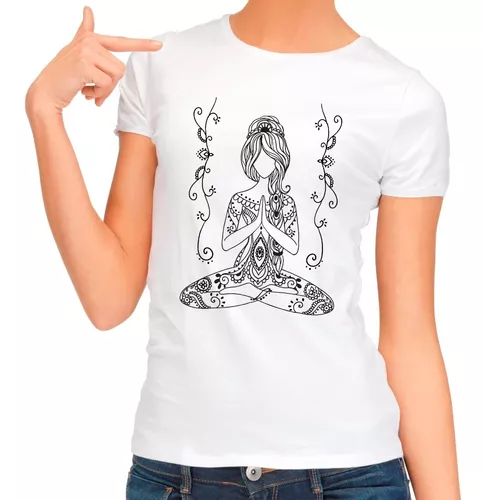 Baby Look Ou Camiseta Yoga Meditação 9 Modelos