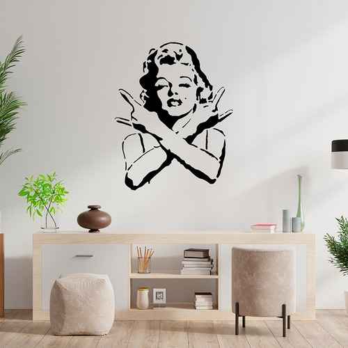 Vinil Decorativo 2 Modelos, Marilyn Monroe O Gorilaz. Color Blanco