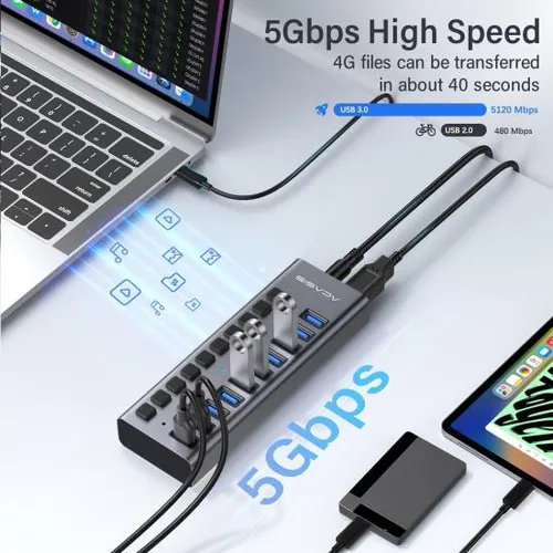 Hub Usb 3.0 Acasis: Concentrador Alimentado Para Datos