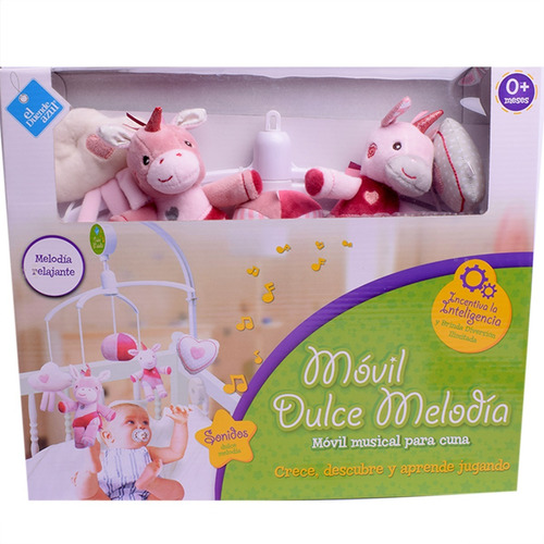 Movil Cunero Musical De Tela Unicornio Para Bebe Duende Azul