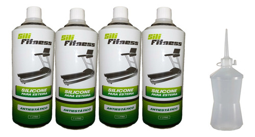 Kit 4 Silicones Lubrificante Para Esteira Sili Fitness 1l