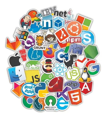 Cartela De Adesivos Notebook Geek Nerd Stickers 49 Pçs 6x6 ...