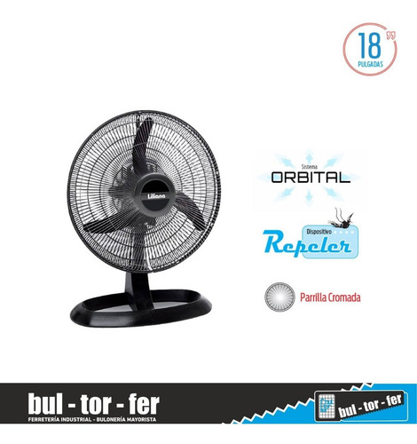 Imagen 2 de 6 de Ventilador Turbo Liliana De Mesa 18 PuLG Orbital Con Repeler