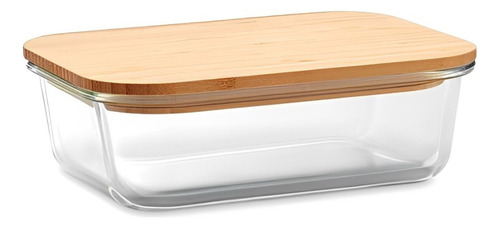 Pote Com Tampa De Bambu 1040ml Vidro Borossilicato Elegante