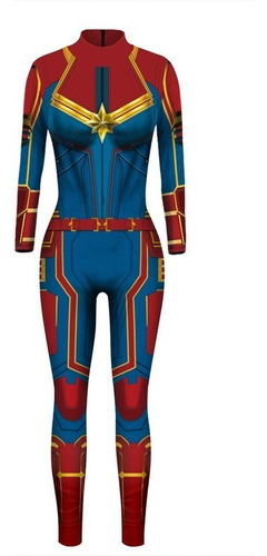 Disfraz De Cosplay De Superhéroe Captain Marvel Para Mujer