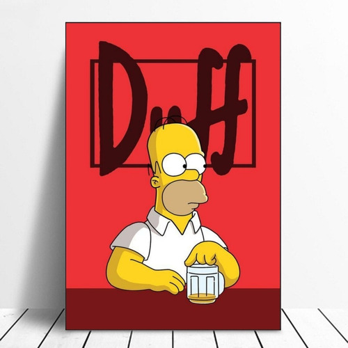 Cuadro Decorativo Homero Simpson Duff Diseño Canvas Arte