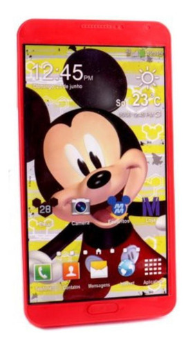 Celular Infantil Com Som Mickey Vermelho Disney Brinquedo