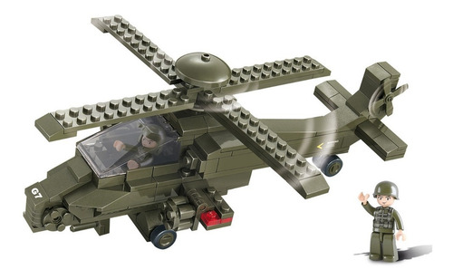 Imagem 1 de 4 de Blocos De Montar Helicoptero Militar 199 Pcs Sluban