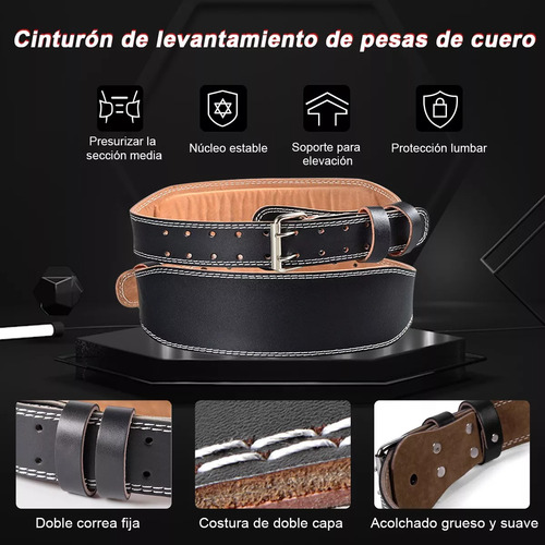 Cinturón De Pesas Faja Levantamiento Lumbar Cinto Gym Piel
