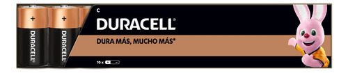 Pila C Duracell Paquete 10 Piezas Baterías 1.5 V Mediana