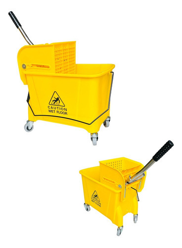 Balde 20 Litros Con Exprimidor Color Amarillo