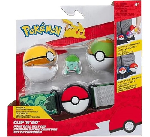 Pokemon Clip N Go Bulbasaur Set De Cinturon Y 2 Pokebolas