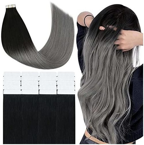 Jovenver Negro Ombre Tape En Extensiones De Pelo 23pkw