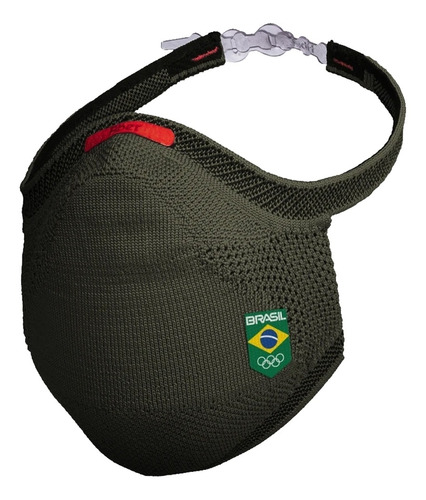 Kit Máscara Fiber Knit Cob + Filtro De Proteção + Suporte Cor Verde Militar Tamanho M