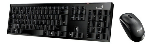 Combo Teclado Mouse Genius Inalambrico Diseño Slim + Pilas Color del teclado Negro