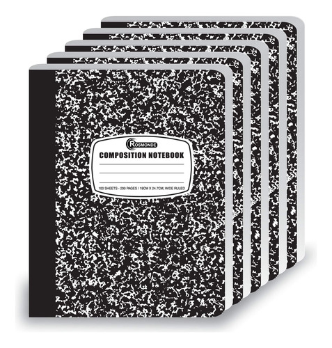 Rosmonde Cuadernos De Composicin Con Rayas Anchas, Paquete D