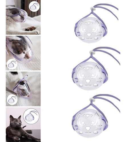 3x Juego De Bozales Para Gatos Anti Scratch Grooming De