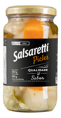 Pickles Em Conservas Pote Vidro 180g Salsaretti