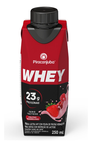 Whey Zero Lactose Pronto Frutas Vermelhas 250ml Piracanjuba