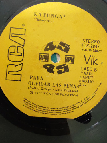 Vinilo Single De Katunga - La Cancion De Los Tontos ( P48