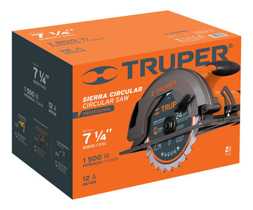 Sierra Circular 7-1/4pg Profesional 1500w Truper