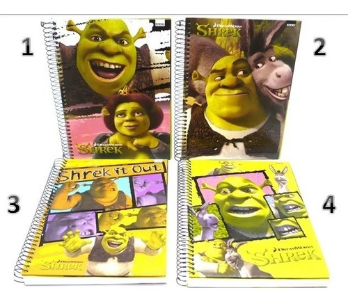 Caderno Shrek Ogro 10 Matérias 200 Folhas São Domingos Un