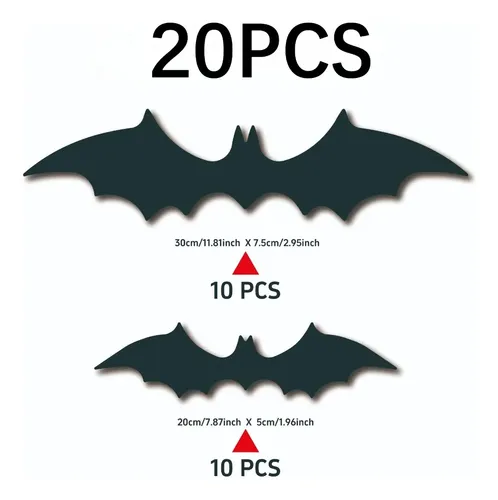 Adesivo Parede Morcego 3d Com Luz Led Halloween 20unid-1set | MercadoLivre