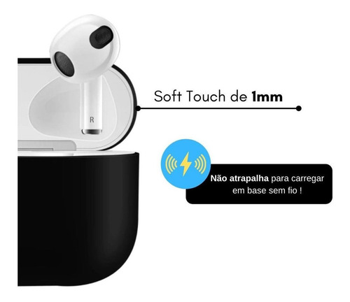 Imagem 2 de 4 de Capa De Proteção De Borracha Compatível Com AirPods 3