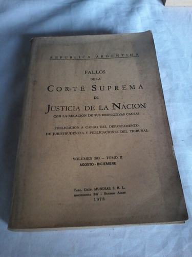 Fallos De La Corte Suprema De La Nacion/vol300/t2 (af)