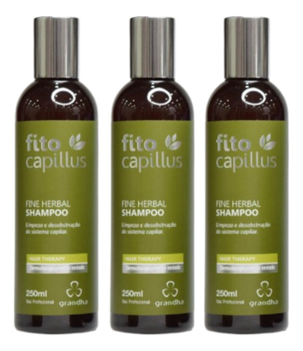 03 Shampoo Fito Capillus Fine Herbal 250ml Cada