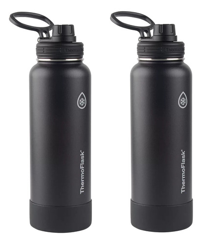 Thermoflask 1.2 Litros, 40 Oz Cada Termo Color Negro Y Rosa