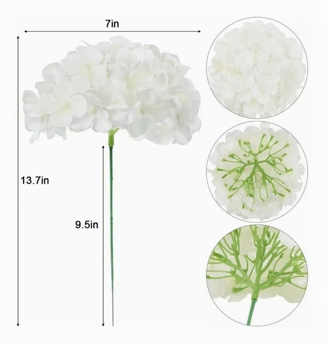 5pcs Ramo De Hortensia Flores Artificiales Flor De Seda