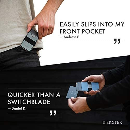Billetera De Hombre Ekster Tarjetero Aluminio Azul