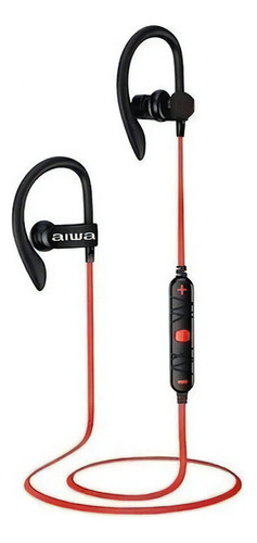 Auricular Inalambrico Bluetooth Aiwa Con Gancho No Se Caen Color Negro