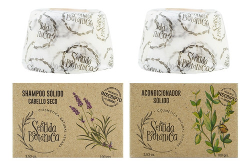 Sentida Botánica Kit Shampoo Solido Secos + Acondicionador