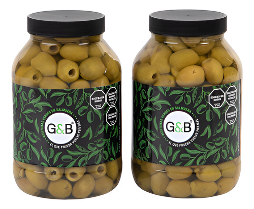Aceitunas Verdes Descarozadas Nº0 X 1 Kg -pack X 2 U- G & B